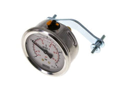 G1/4 Rear Connection Glycerine Pressure Gauge -1 to 3 bar 63mm WIKA