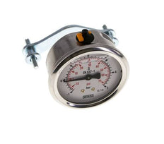 G1/4 Rear Connection Glycerine Pressure Gauge -1 to 5 bar 63mm WIKA