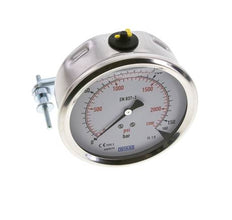 G1/2 Rear Connection Glycerine Pressure Gauge 0 to 160 bar 100mm WIKA