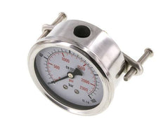 G1/4 Rear Connection Glycerine Pressure Gauge 0 to 160 bar 63mm