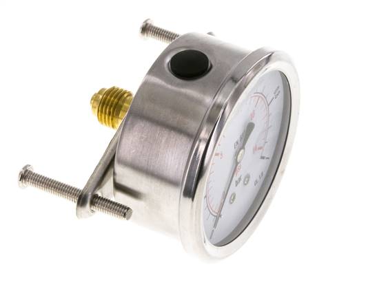 G1/4 Rear Connection Glycerine Pressure Gauge 0 to 1 bar 63mm