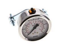 G1/4 Rear Connection Glycerine Pressure Gauge 0 to 1 bar 63mm WIKA