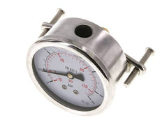 G1/4 Rear Connection Glycerine Pressure Gauge -1 to 9 bar 63mm