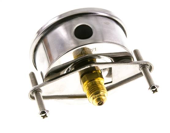 G1/4 Rear Connection Glycerine Pressure Gauge -1 to 9 bar 63mm