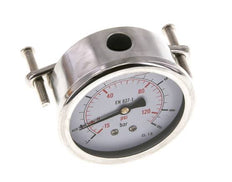G1/4 Rear Connection Glycerine Pressure Gauge -1 to 9 bar 63mm