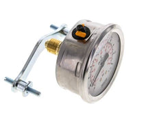 G1/4 Rear Connection Glycerine Pressure Gauge -1 to 9 bar 63mm WIKA
