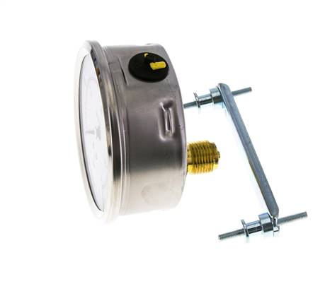 G1/2 Rear Connection Glycerine Pressure Gauge 0 to 2.5 bar 100mm WIKA