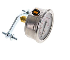 G1/4 Rear Connection Glycerine Pressure Gauge 0 to 2.5 bar 63mm WIKA