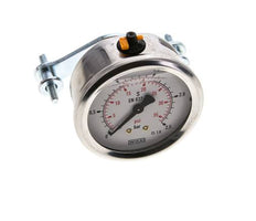 G1/4 Rear Connection Glycerine Pressure Gauge 0 to 2.5 bar 63mm WIKA