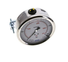 G1/2 Rear Connection Glycerine Pressure Gauge 0 to 250 bar 100mm WIKA
