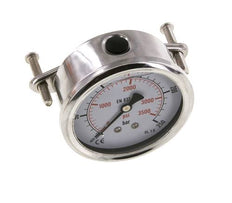 G1/4 Rear Connection Glycerine Pressure Gauge 0 to 250 bar 63mm