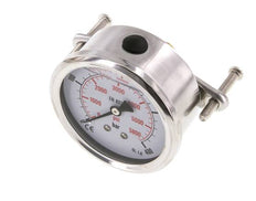 G1/4 Rear Connection Glycerine Pressure Gauge 0 to 400 bar 63mm