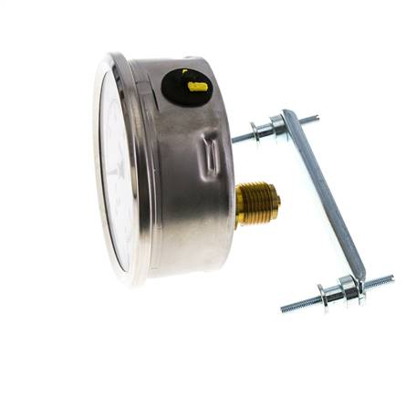 G1/2 Rear Connection Glycerine Pressure Gauge 0 to 4 bar 100mm WIKA