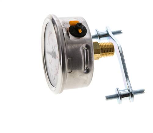 1/2 NPT Rear Connection Glycerine Pressure Gauge 0 to 4 bar 63mm WIKA