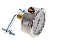 1/2 NPT Rear Connection Glycerine Pressure Gauge 0 to 4 bar 63mm WIKA