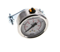 1/2 NPT Rear Connection Glycerine Pressure Gauge 0 to 4 bar 63mm WIKA