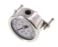 G1/4 Rear Connection Glycerine Pressure Gauge 0 to 600 bar 63mm