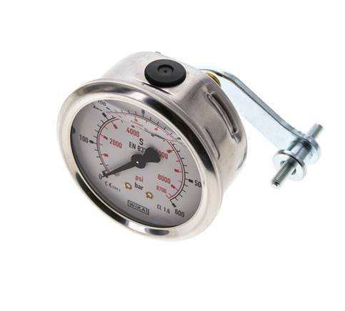 G1/4 Rear Connection Glycerine Pressure Gauge 0 to 600 bar 63mm WIKA