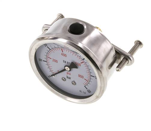 G1/4 Rear Connection Glycerine Pressure Gauge 0 to 60 bar 63mm