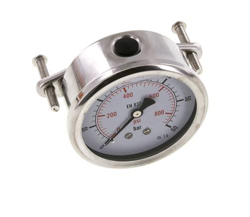 G1/4 Rear Connection Glycerine Pressure Gauge 0 to 60 bar 63mm