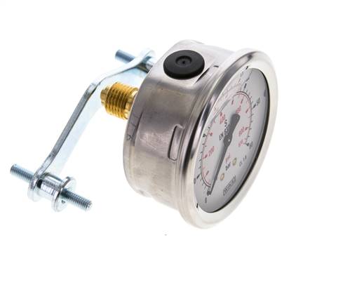 G1/4 Rear Connection Glycerine Pressure Gauge 0 to 60 bar 63mm WIKA