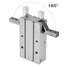 D16 mm 2-Jaw 180 deg Angular Double Acting Pneumatic Gripper Standard Through Hole Jaws