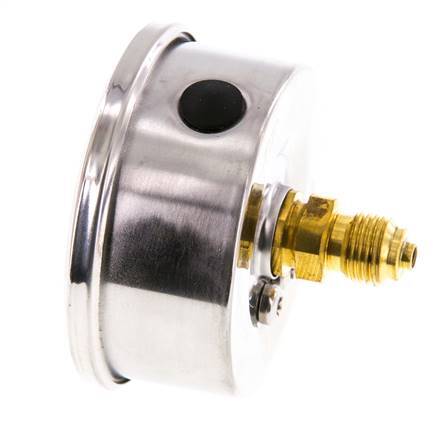 -1..1.5 Bar (-15..22 psi) Glycerin Pressure Gauge Rear Stainless steel/Brass 63 mm Class 1.6