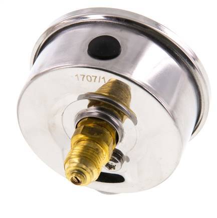 -1..1.5 Bar (-15..22 psi) Glycerin Pressure Gauge Rear Stainless steel/Brass 63 mm Class 1.6