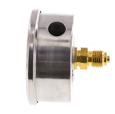 -1..3 Bar (-15..44 psi) Glycerin Pressure Gauge Rear Stainless steel/Brass 63 mm Class 1.6