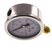 -1..3 Bar (-15..44 psi) Glycerin Pressure Gauge Below Stainless steel/Brass 63 mm Class 1.6