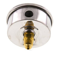 -1..9 Bar (-15..131 psi) Glycerin Pressure Gauge Rear Stainless steel/Brass 63 mm Class 1.6