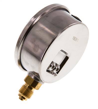 0..160 Bar (0..2321 psi) Glycerin Pressure Gauge Below Stainless steel/Brass 63 mm Class 1.6