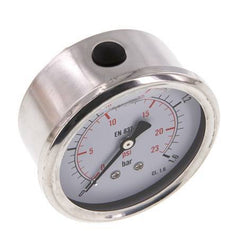 0..1.6 Bar (0..23 psi) Glycerin Pressure Gauge Rear Stainless steel/Brass 63 mm Class 1.6