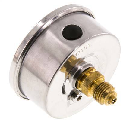 0..6 Bar (0..87 psi) Glycerin Pressure Gauge Rear Stainless steel/Brass 63 mm Class 1.6