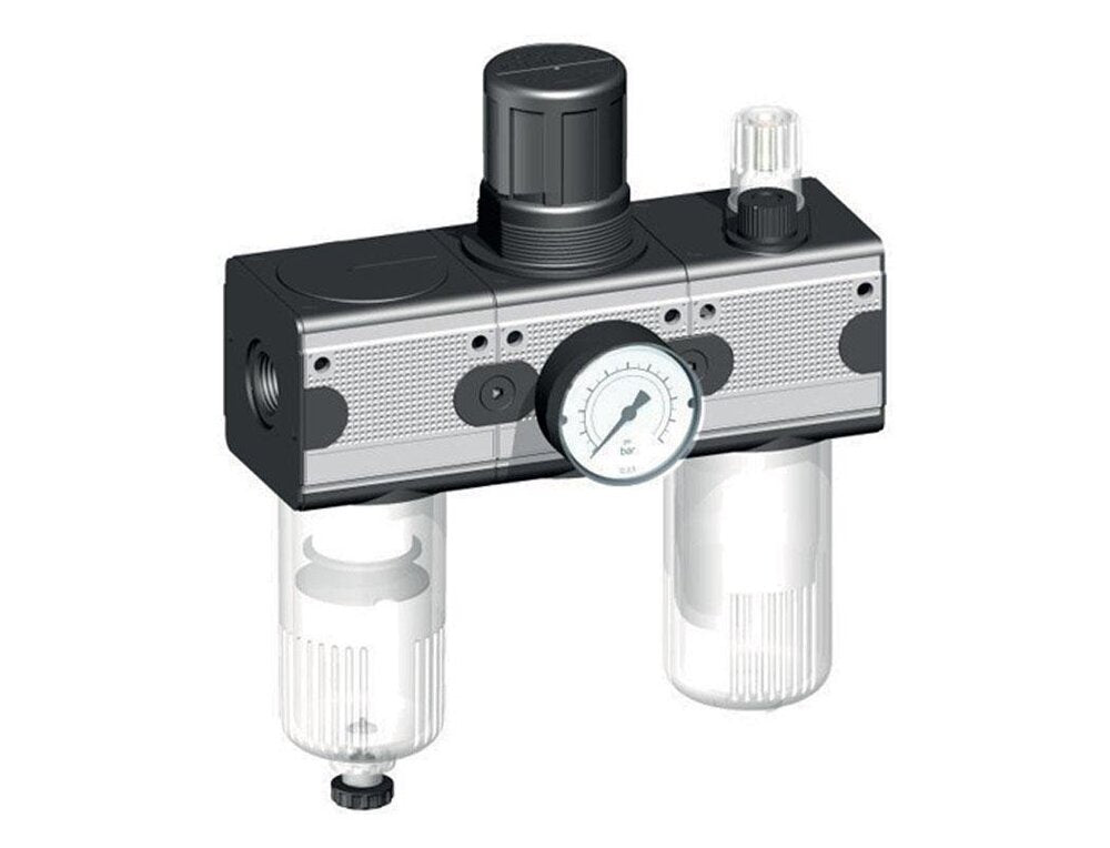 FRL 3-Part G1/2'' 5800 l/min 0.5-10.0bar/7-145psi Auto Metal Multifix 2