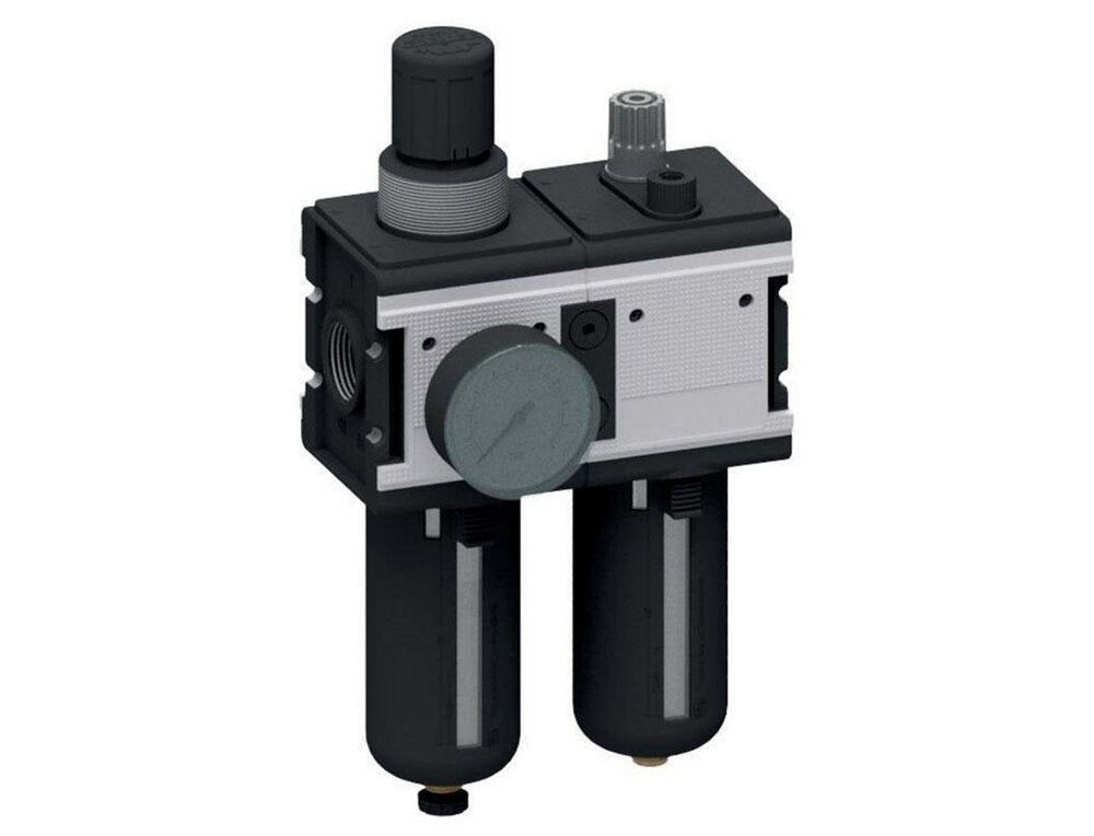 FRL 2-Part G1'' 12000 l/min 0.1-3.0bar/1-44psi Semi-Auto Metal Multifix 4