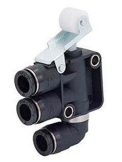 6mm Normally Closed Tube Exhaust Roller Type 3/2-Way Mechanical Valve