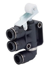 6mm Normally Closed Tube Exhaust Roller Type 3/2-Way Mechanical Valve
