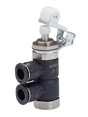 6mm Normally Closed Open-Air Exhaust Panel Mount Roller Type 3/2-Way Mechanical Valve