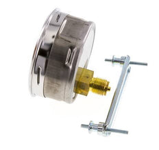 -1..0 Bar (-15..0 psi) Panel Mount Pressure Gauge Steel/Brass 100 mm Class 1.0 (Bracket)