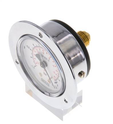 -1..0 Bar (-15..0 psi) Panel Mount Pressure Gauge Steel/Brass 50 mm Class 2.5 (Front Panel)