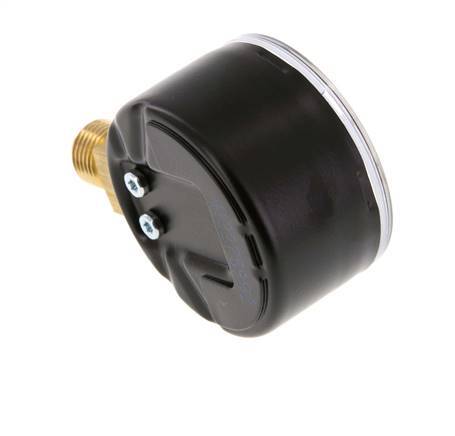 -1..0 Bar (-15..0 psi) Pressure Gauge Below Steel/Brass 50 mm Class 1.6