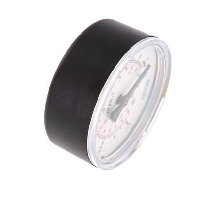 -1..0 Bar (-15..0 psi) Pressure Gauge Below Plastic/Brass 63 mm Class 2.5