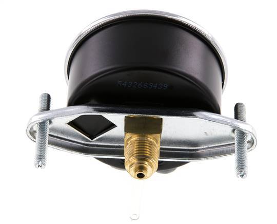 -1..0 Bar (-15..0 psi) Panel Mount Pressure Gauge Steel/Brass 63 mm Class 2.5 (Bracket)