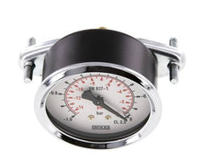 -1..0 Bar (-15..0 psi) Panel Mount Pressure Gauge Steel/Brass 63 mm Class 2.5 (Bracket)