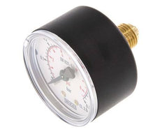 0..0.6 Bar (0..9 psi) Pressure Gauge Rear Plastic/Brass 50 mm Class 2.5