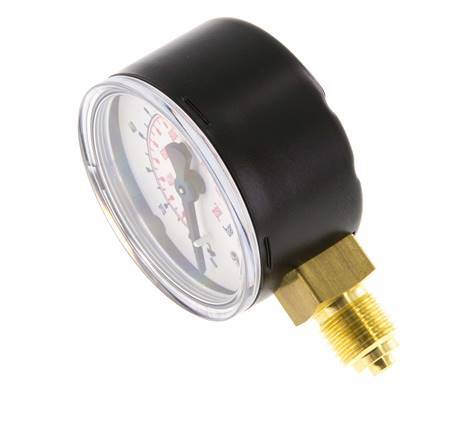 0..100 Bar (0..1450 psi) Pressure Gauge Below Steel/Brass 50 mm Class 1.6