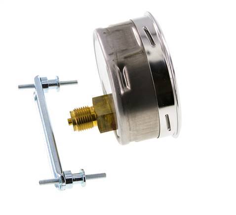 0..1 Bar (0..15 psi) Panel Mount Pressure Gauge Steel/Brass 100 mm Class 1.0 (Bracket)