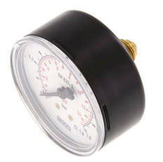 0..1 Bar (0..15 psi) Pressure Gauge Rear Steel/Brass 63 mm Class 1.6