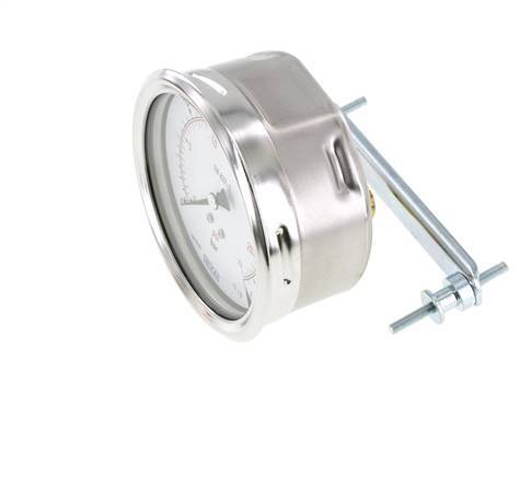 0..1.6 Bar (0..23 psi) Panel Mount Pressure Gauge Steel/Brass 100 mm Class 1.0 (Bracket)